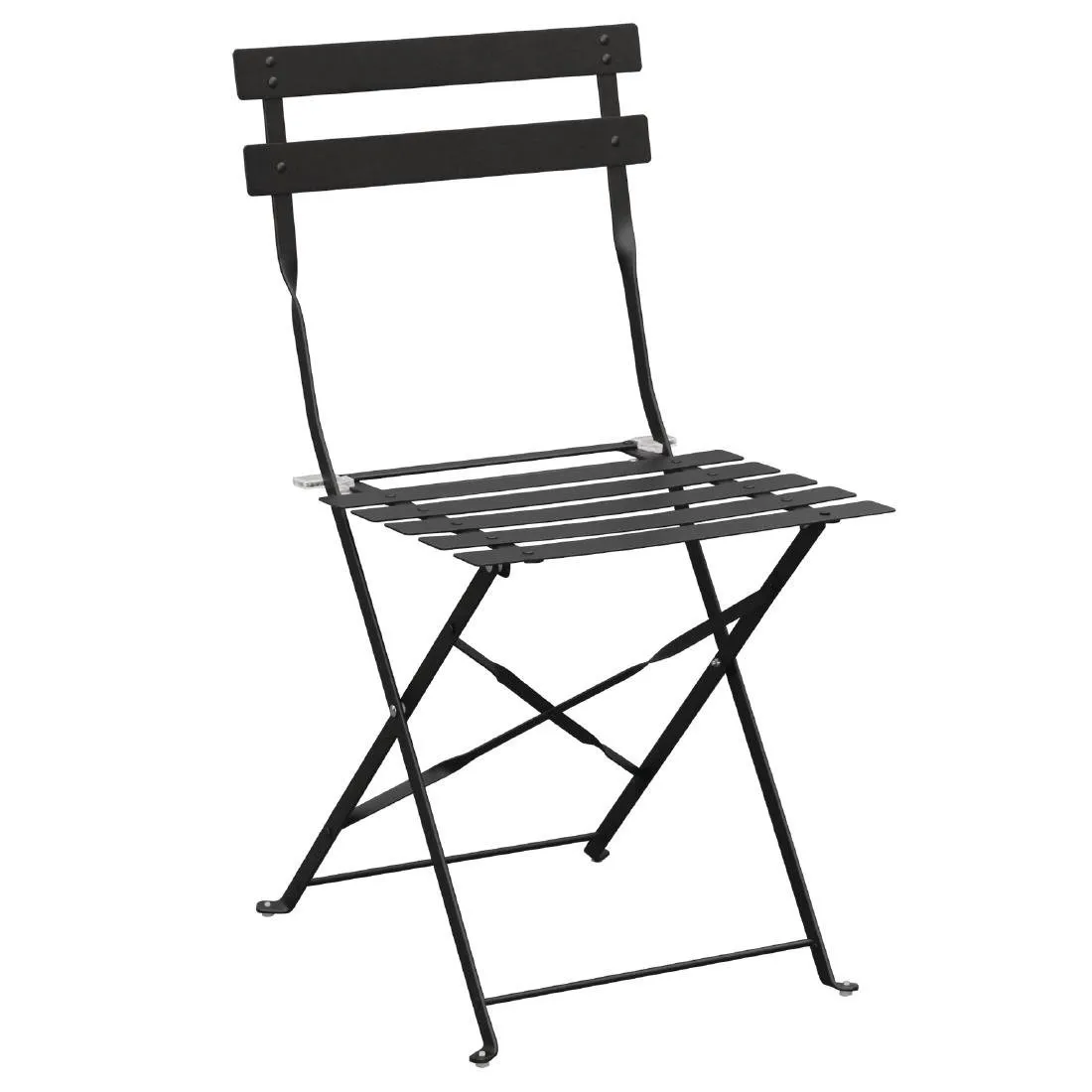 Chaises De Terrasse En Acier - Noires - Lot De 2