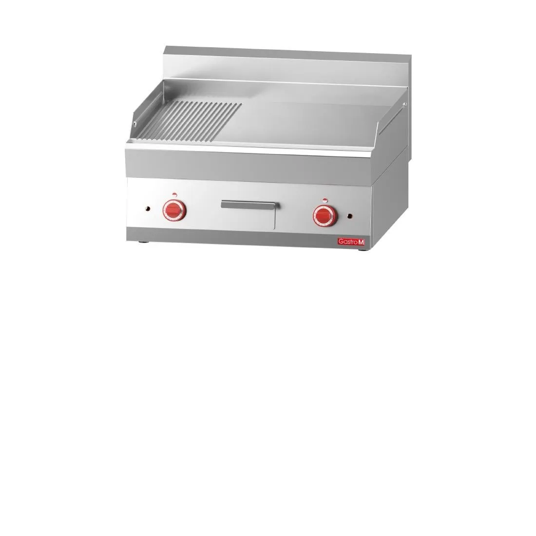 Plancha Électrique avec Plaque Demie Lisse Demie Rainurée - L 700 x P 650 mm