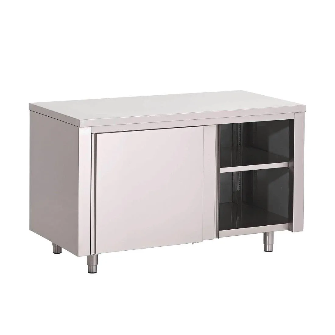 Meuble en Inox Avec Portes Coulissantes- L 1600 x P 700 mm