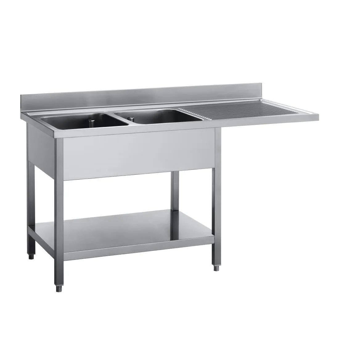 Plonge en Inox Avec Passage Lave-Vaisselle - L 1600 x P 700 mm
