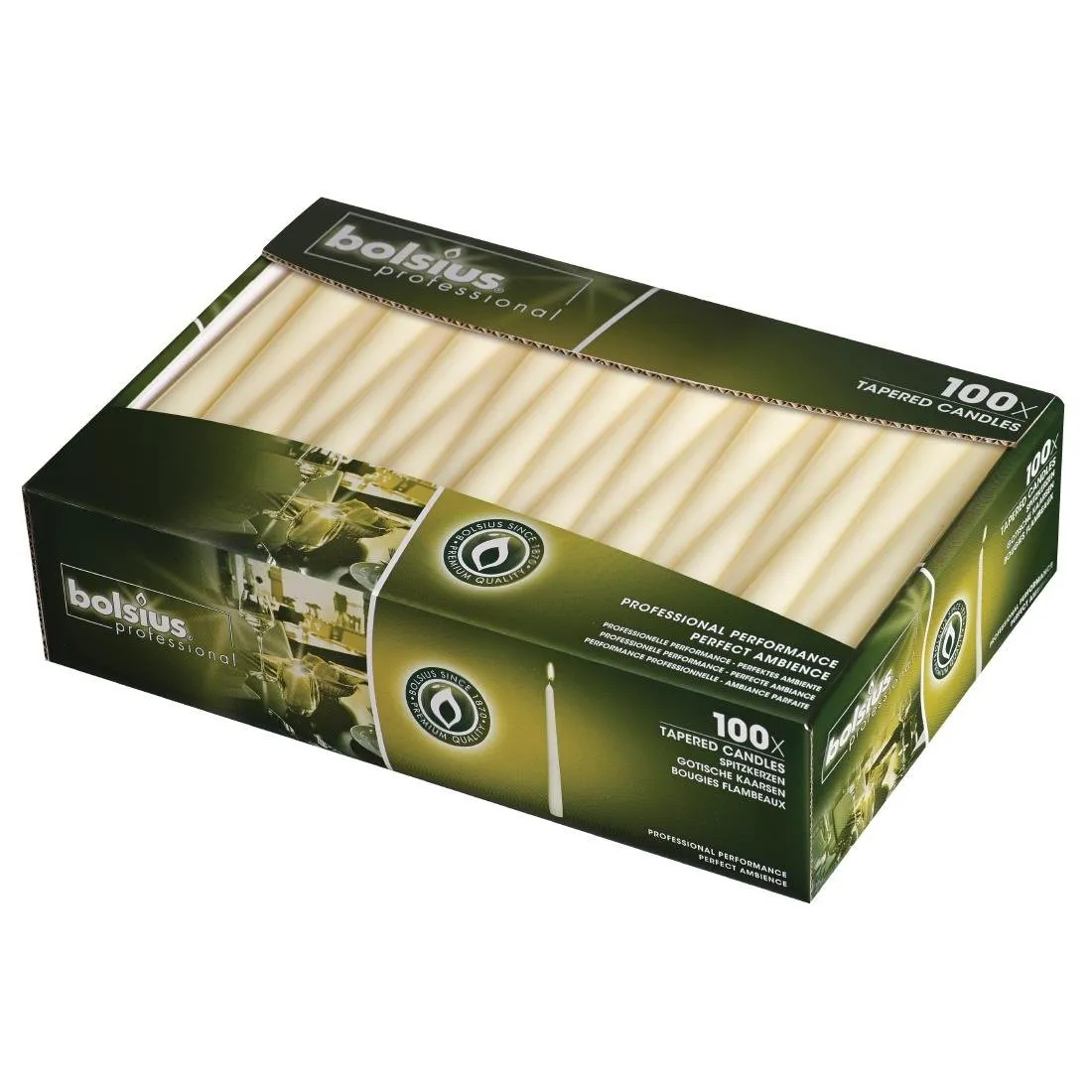 Bougies Effilées 254mm Ivoire