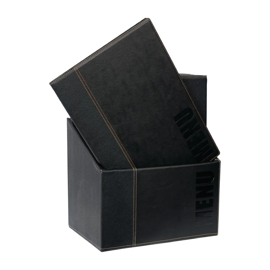 Porte-Menu A4 Noirs Avec Boîte De Rangement - Lot De 20