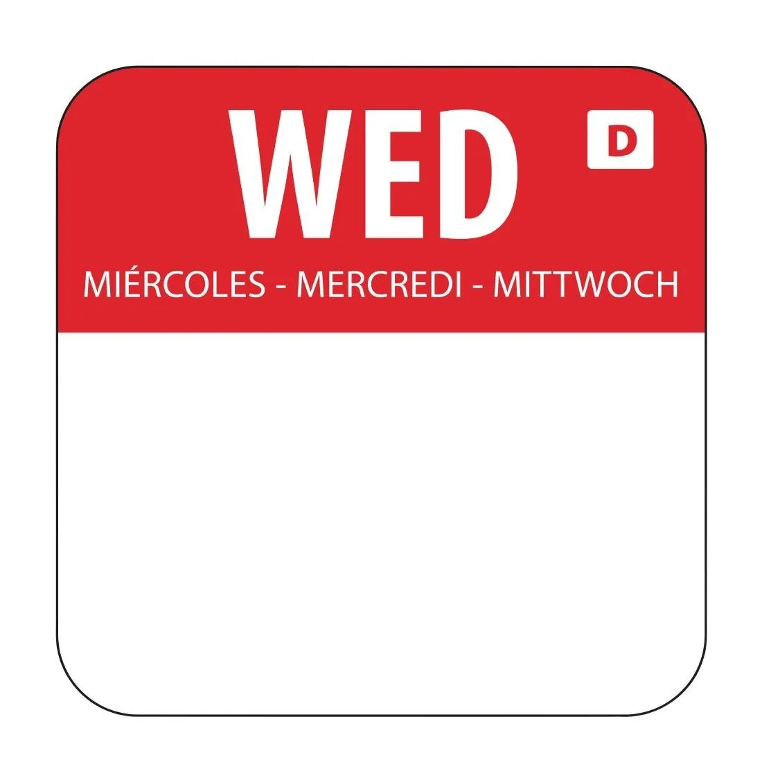 Etiquettes Solubles Pour Aliments "Mercredi" - Boîte de 1000