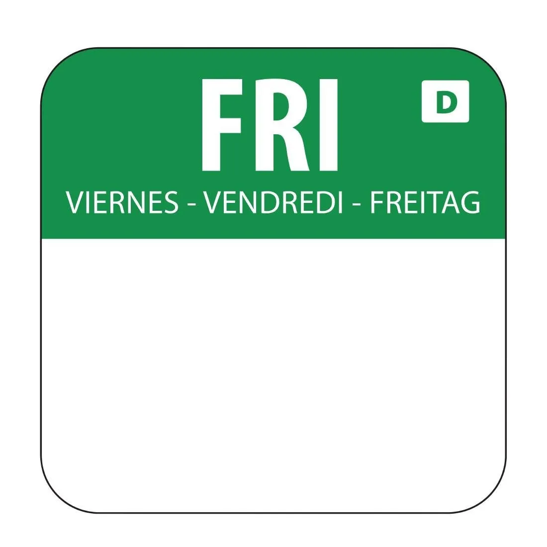 Etiquettes Solubles pour Aliments "Vendredi" - Boîte de 1000
