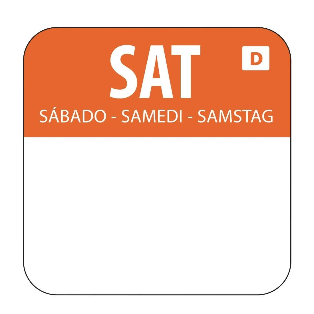 Etiquettes Solubles pour Aliments "Samedi" - Boîte de 1000