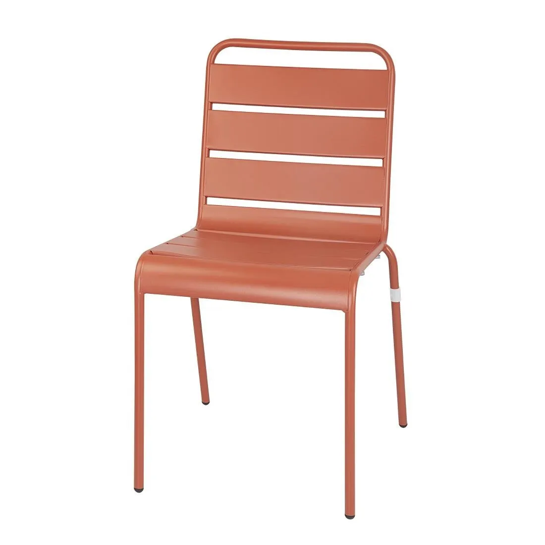 Chaise à Lattes en Acier - Terracotta - Lot de 4