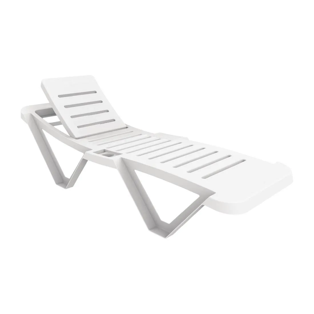 Chaises Longues PP Blanc - Lot de 4
