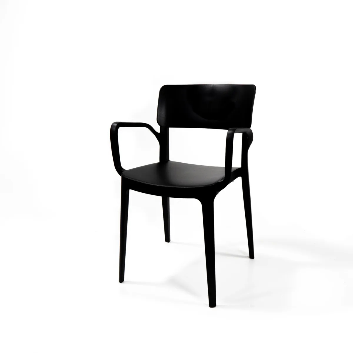 Chaise Empilable Wing avec Accoudoirs - Noire