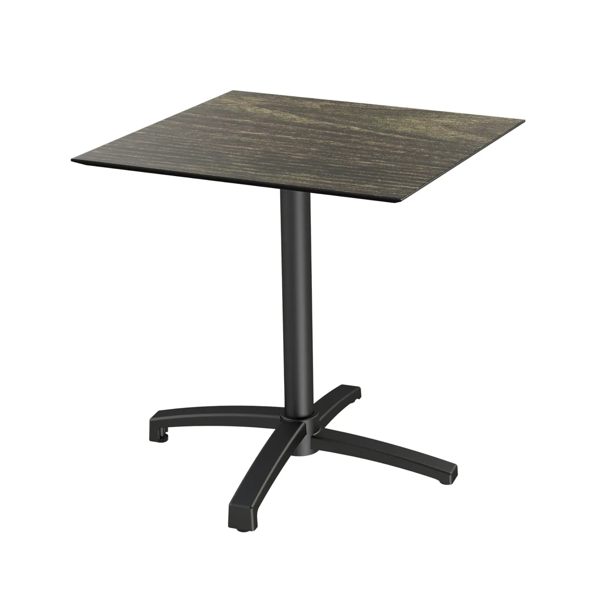 Table de Bistrot X Cross avec Piètement Noir Riverwashed - 70 x 70 cm