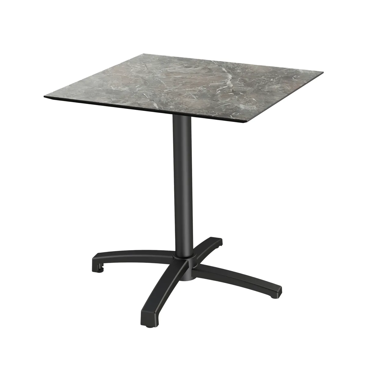 Table de Bistrot X Cross avec Piètement Noir Galaxy Marble - 70 x 70 cm