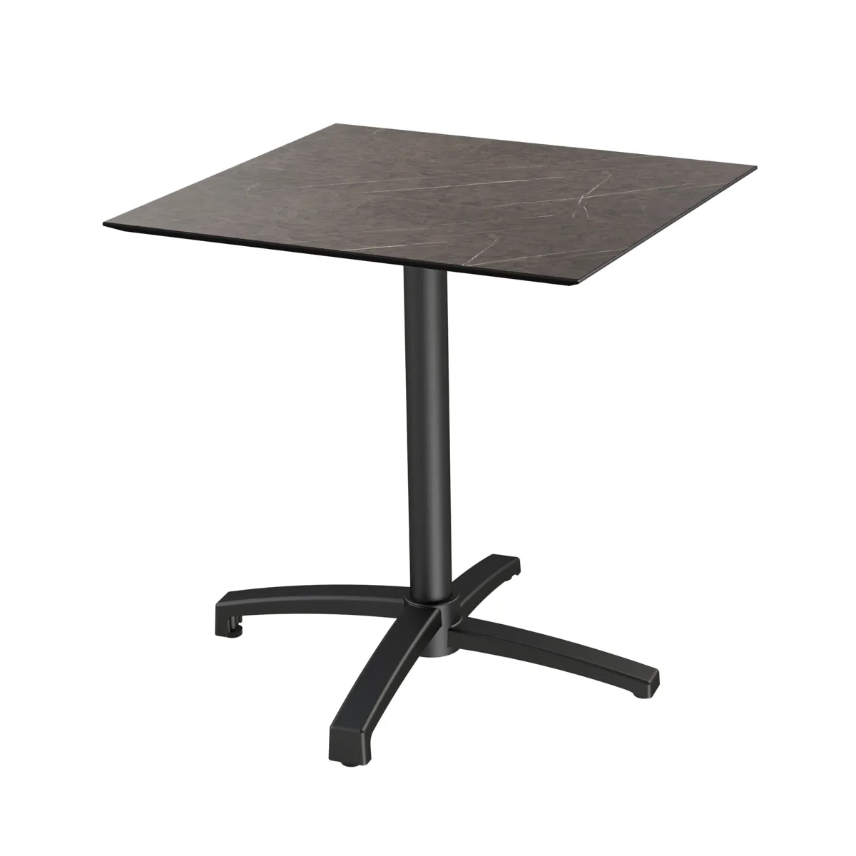 Table de Bistrot X Cross avec Piètement Noir Midnight Marble - 70 x 70 cm