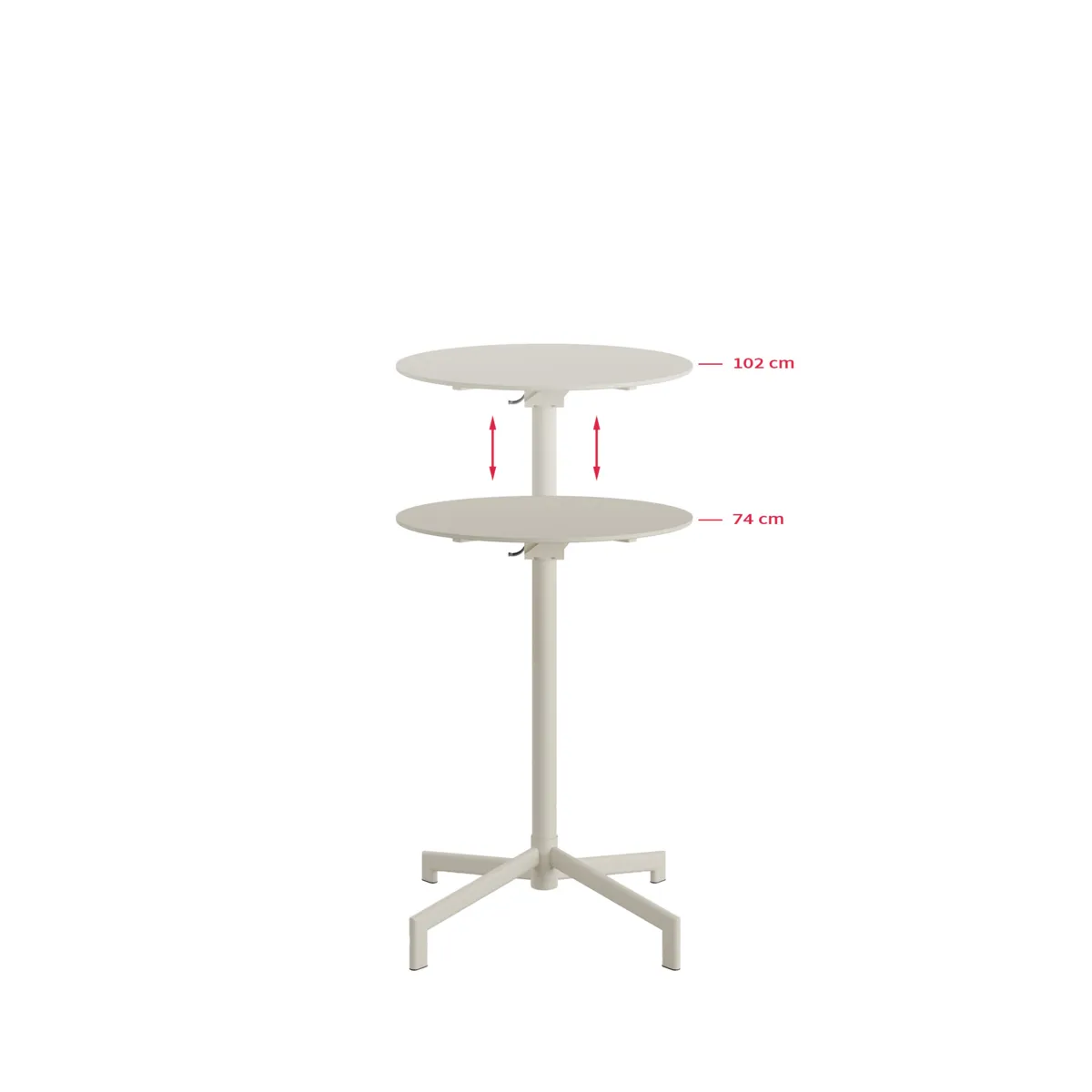 Table de Terrasse Ajustable Versa 2 Hauteurs - Beige