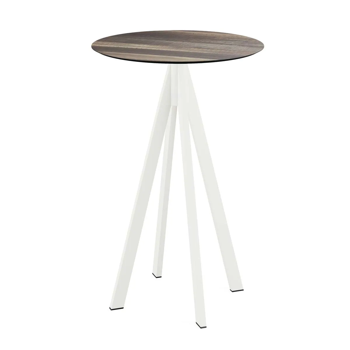 Mange-Débout Infinity Piètement Blanc et Plateau Tropical Wood - Ø 70 cm