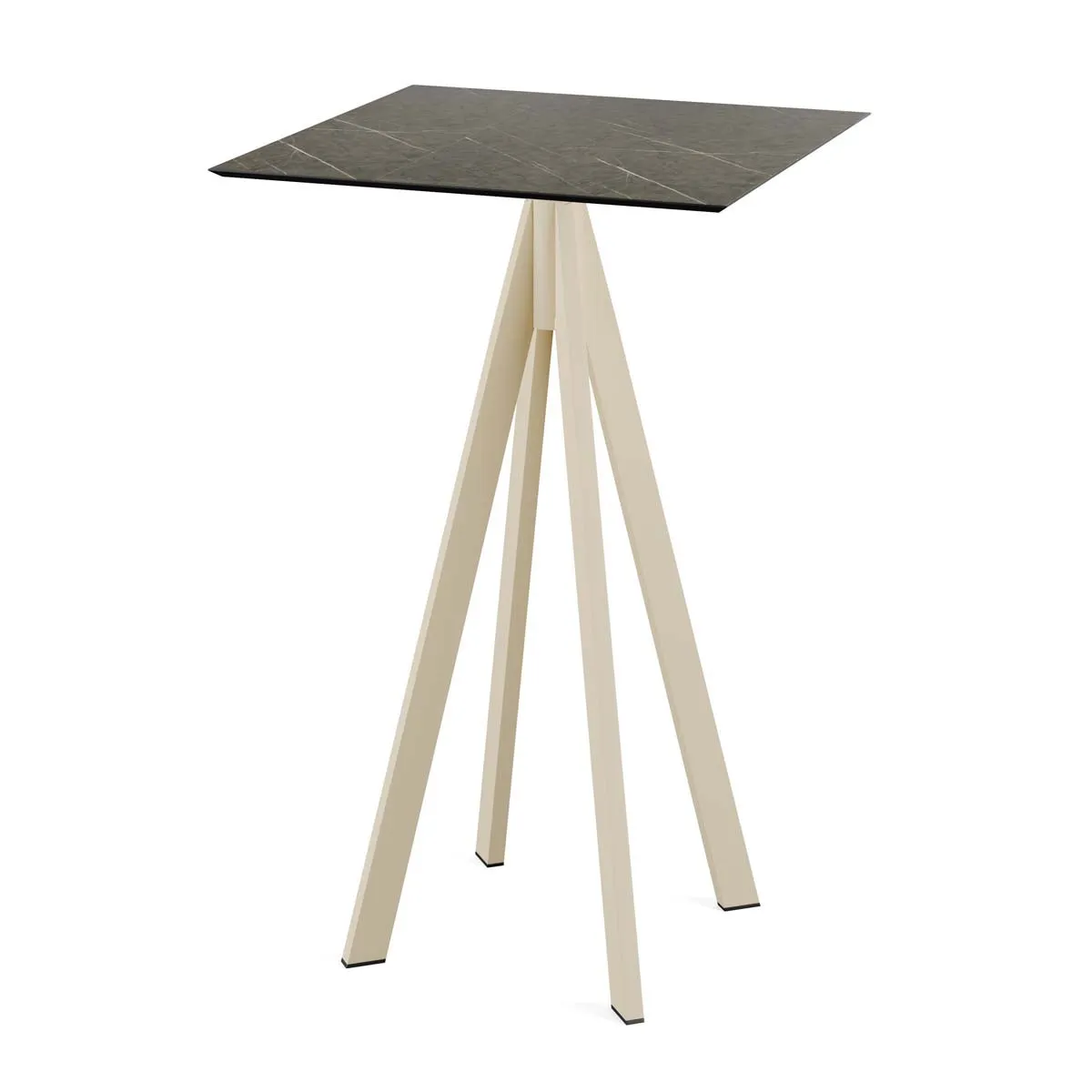 Mange-Débout Infinity Piètement Sable et Plateau Midnight Marble - 70 x 70 cm