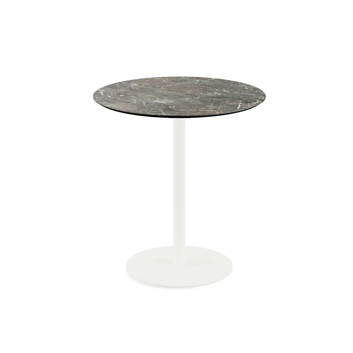 Table Bistrot Urban Piètement Blanc et Plateau Galaxy Marble - Ø 70 cm
