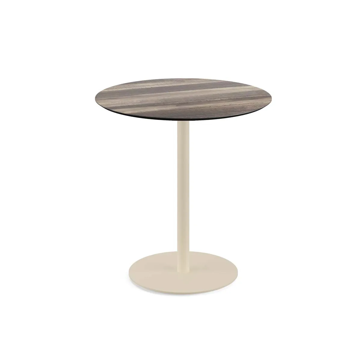 Table Bistrot Urban Piètement Sable et Plateau Tropical Wood - Ø 70 cm