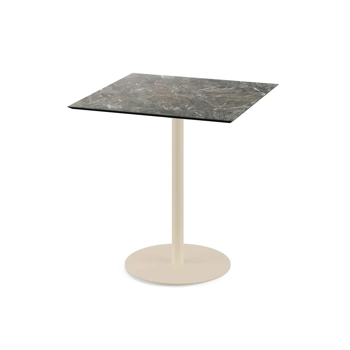 Table Bistrot Urban Piètement Sable et Plateau Galaxy Marble - 70 x 70 cm