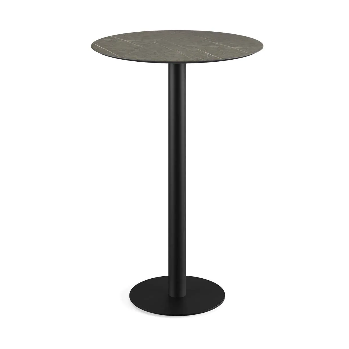 Mange-Debout Urban Piètement Noir et Plateau Midnight Marble - Ø 70 cm