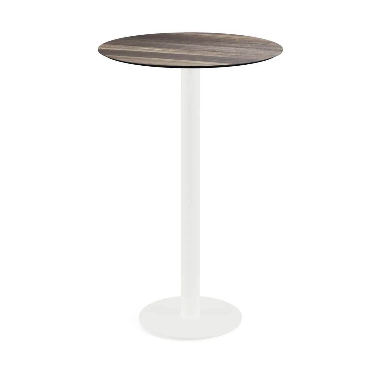 Mange-Debout Urban Piètement Blanc et Plateau Tropical Wood - Ø 70 cm