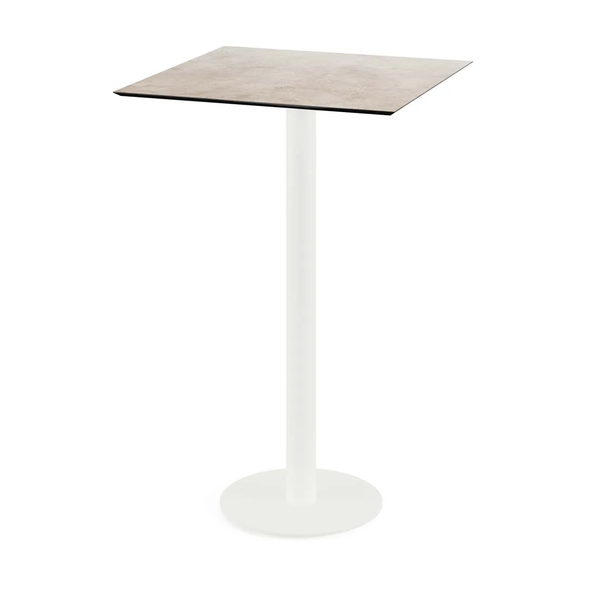 Mange-Debout Urban Piètement Blanc et Plateau Moonstone - 70 x 70 cm