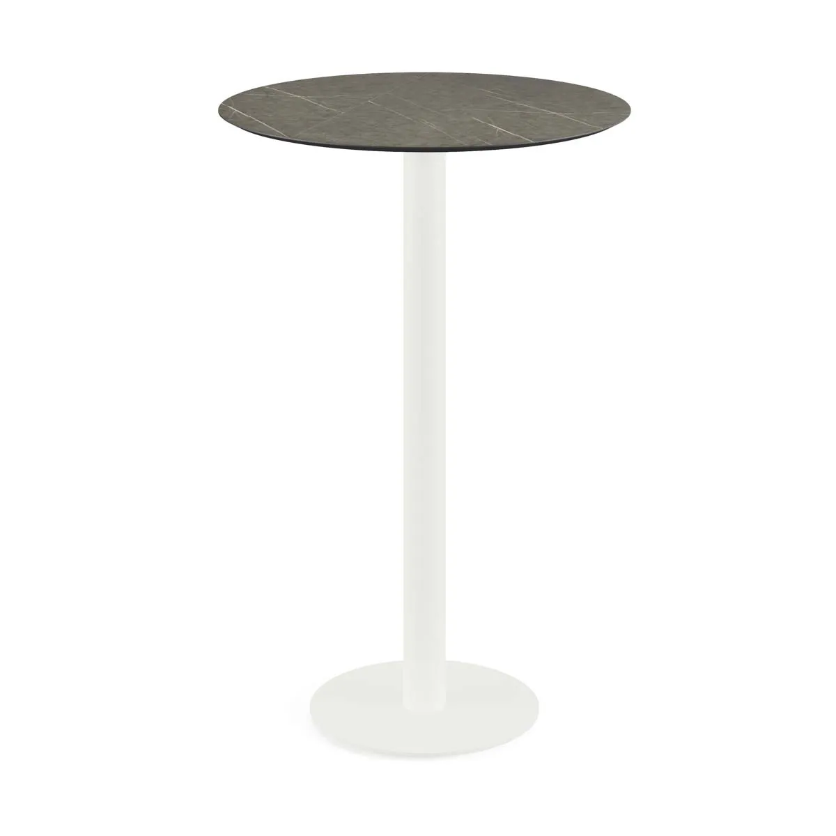 Mange-Debout Urban Piètement Blanc et Plateau Midnight Marble - Ø 70 cm