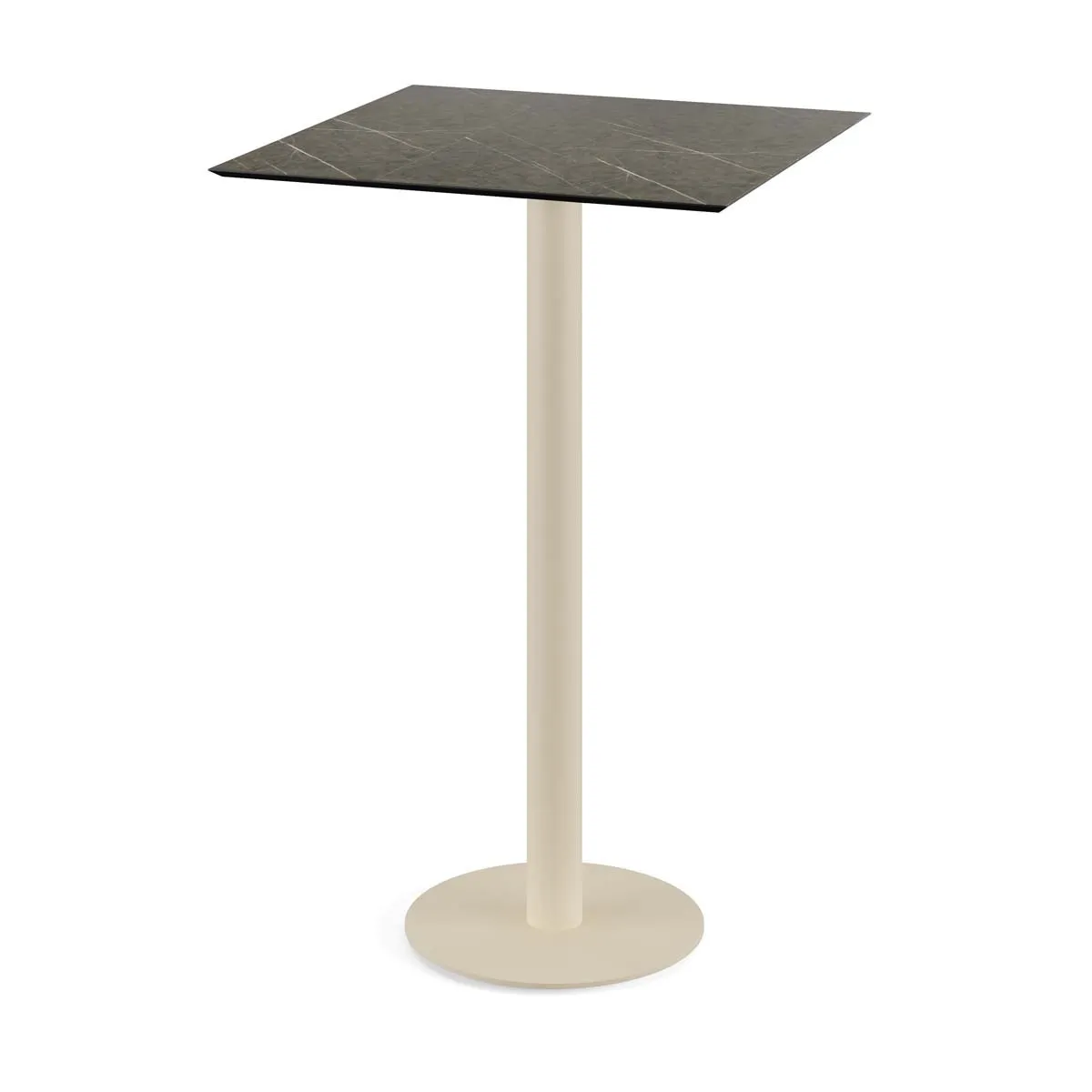 Mange-Debout Urban Piètement Sable et Plateau Midnight Marble - 70 x 70 cm