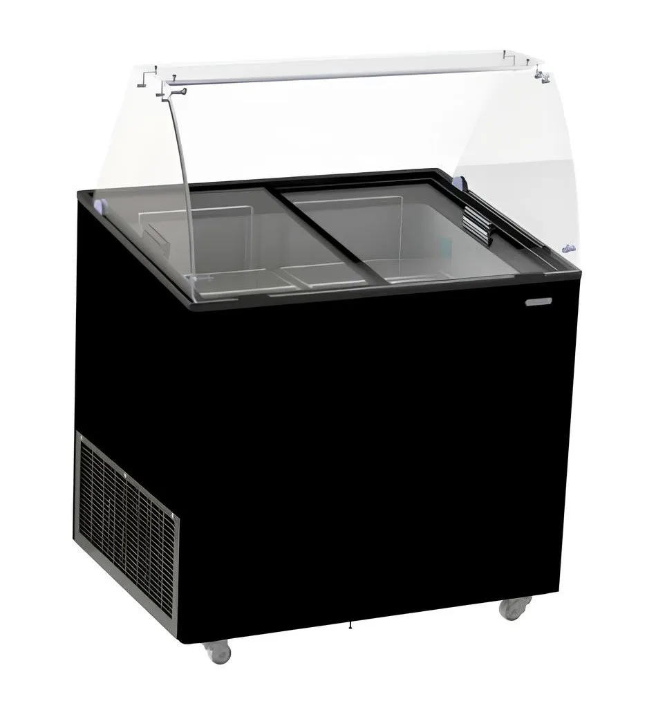 Vitrine à Crème Glacée Noire - 6 x 5 L