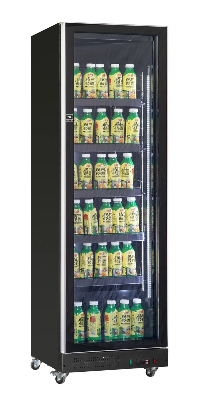 Vitrine Réfrigérée à Boissons 1 Porte Vitrées Noir 387 L