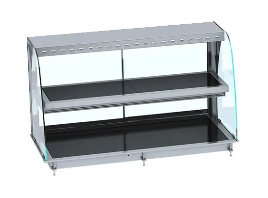 Vitrine Chauffante Bombée Drop-In avec Plaque Vitrocéramique - L 1440 x P 720 mm