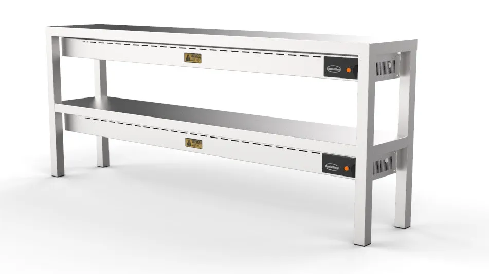 Étagère Chauffante en Céramique - 2 Niveaux - L 1800 x P 300 mm