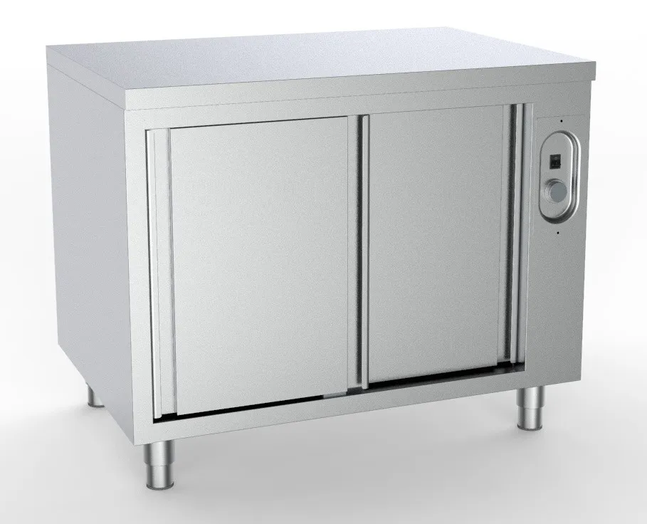 Armoire Chauffante Inox à 2 Portes Coulissantes - L 1400 x P 700 mm