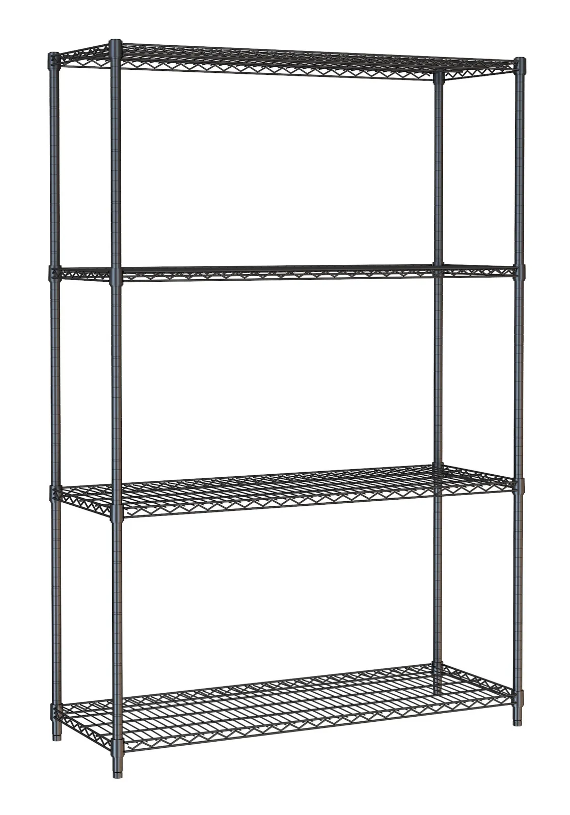 Etagère 4 Niveaux Démontable Noir - L 1200 x P 450 mm