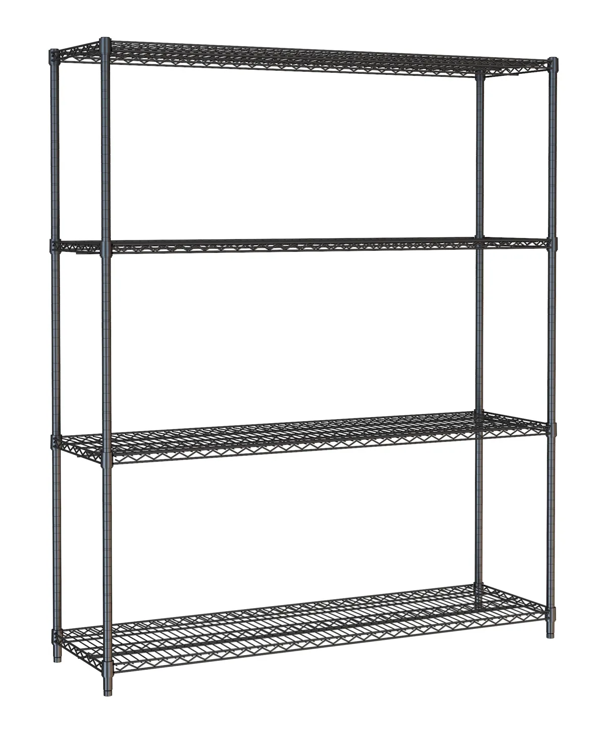 Etagère 4 Niveaux Démontable Noir - L 1500 x P 450 mm