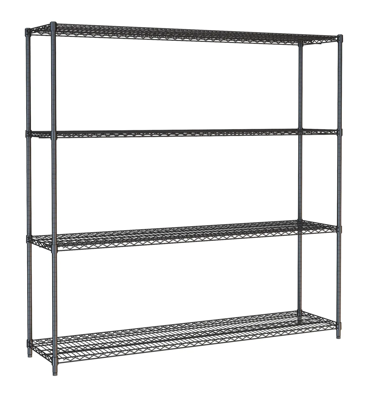 Etagère 4 Niveaux Démontable Noir - L 1800 x P 450 mm