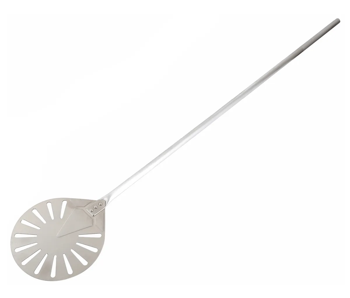 Pelle à Pizza Perforée Ronde en Inox - L 1420 mm