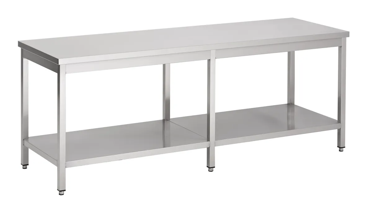 Table Inox avec Etagère - L 2400 x P 700 mm