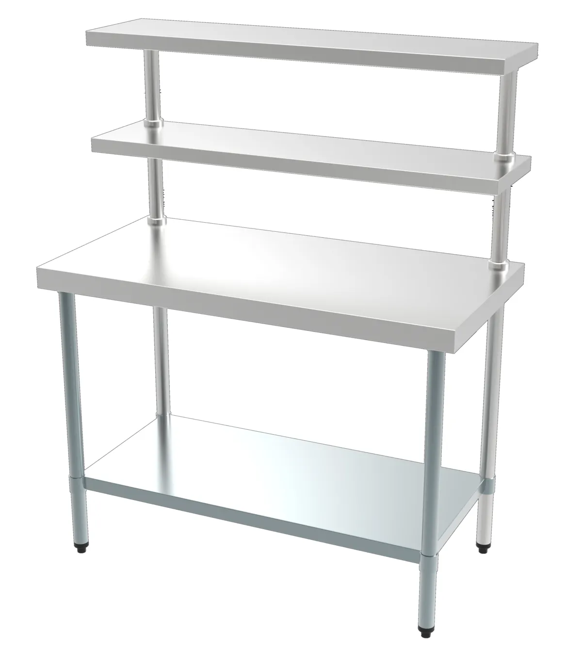 Table Inox à 2 Etagères - L 1500 x P 600 mm