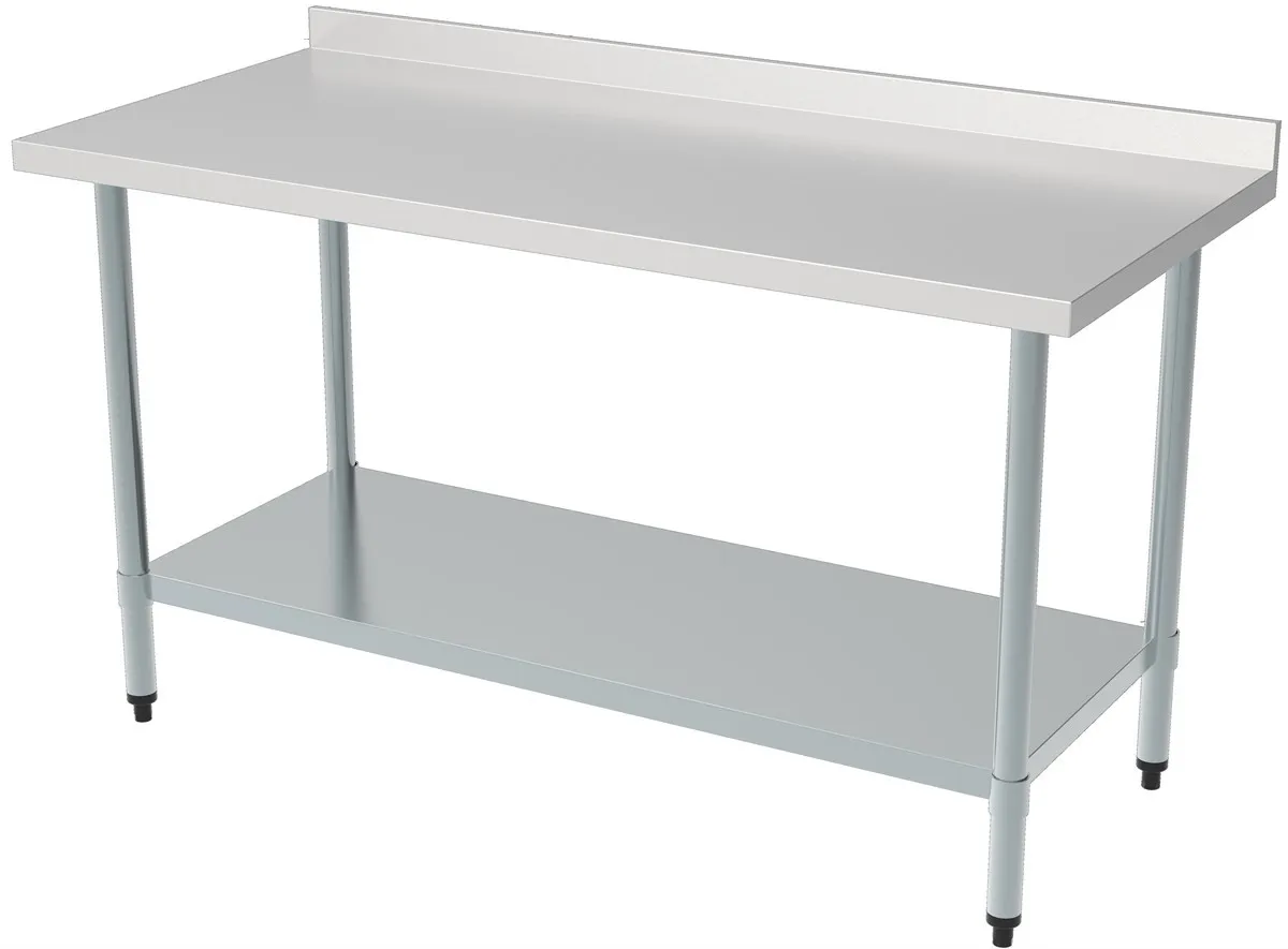 Table Inox avec Dosseret et Etagère - L 2000 x P 700 mm