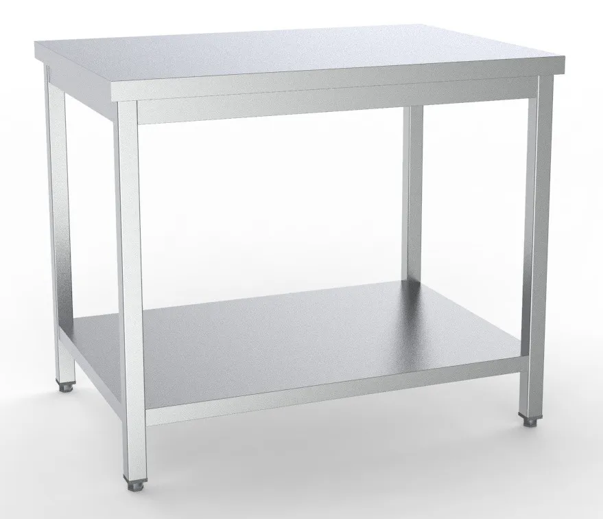 Table Inox avec Etagère - L 800 x P 700 mm
