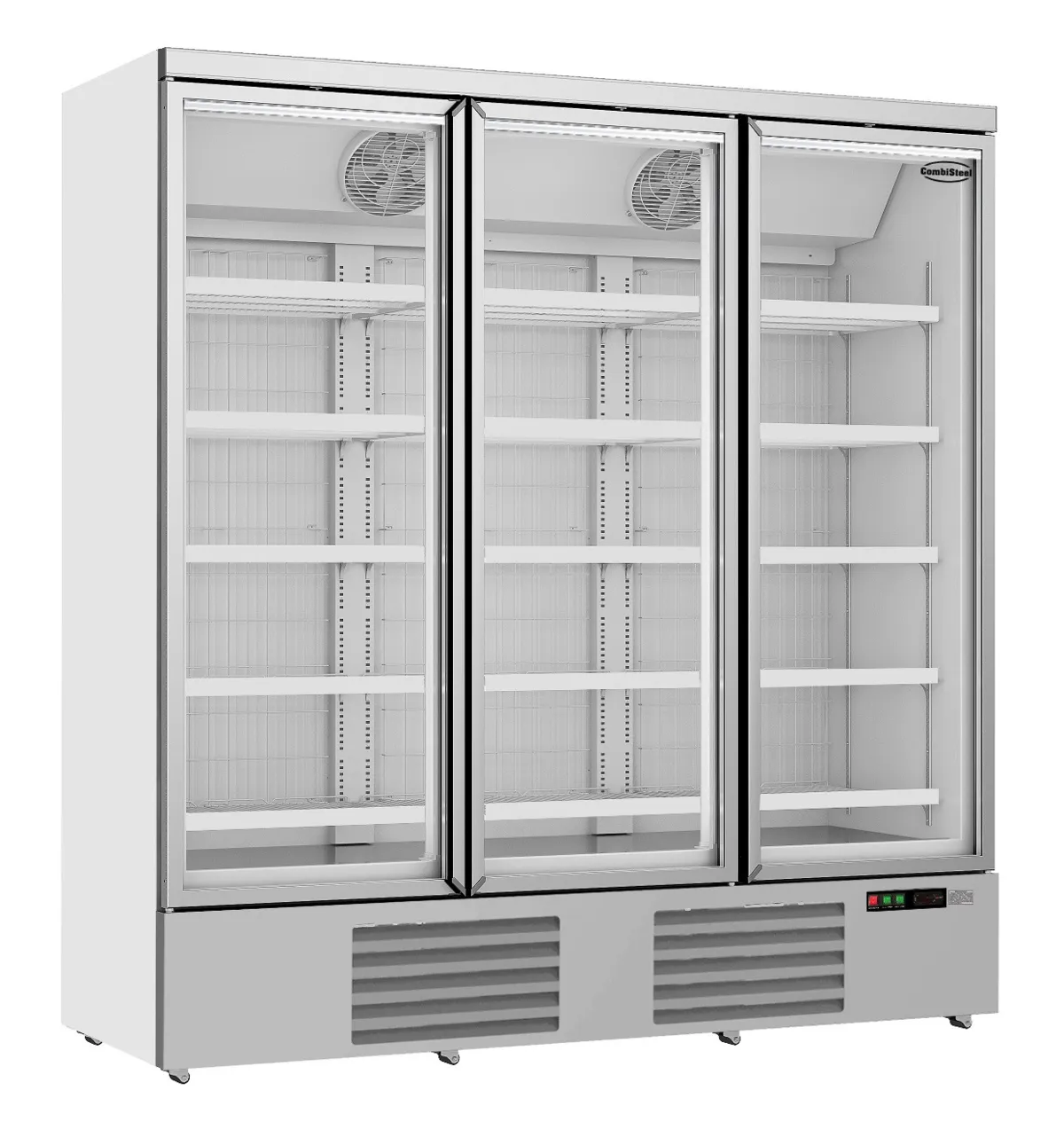 Vitrine Réfrigérée Négative Inox - 3 Portes Vitrées - 1450 L