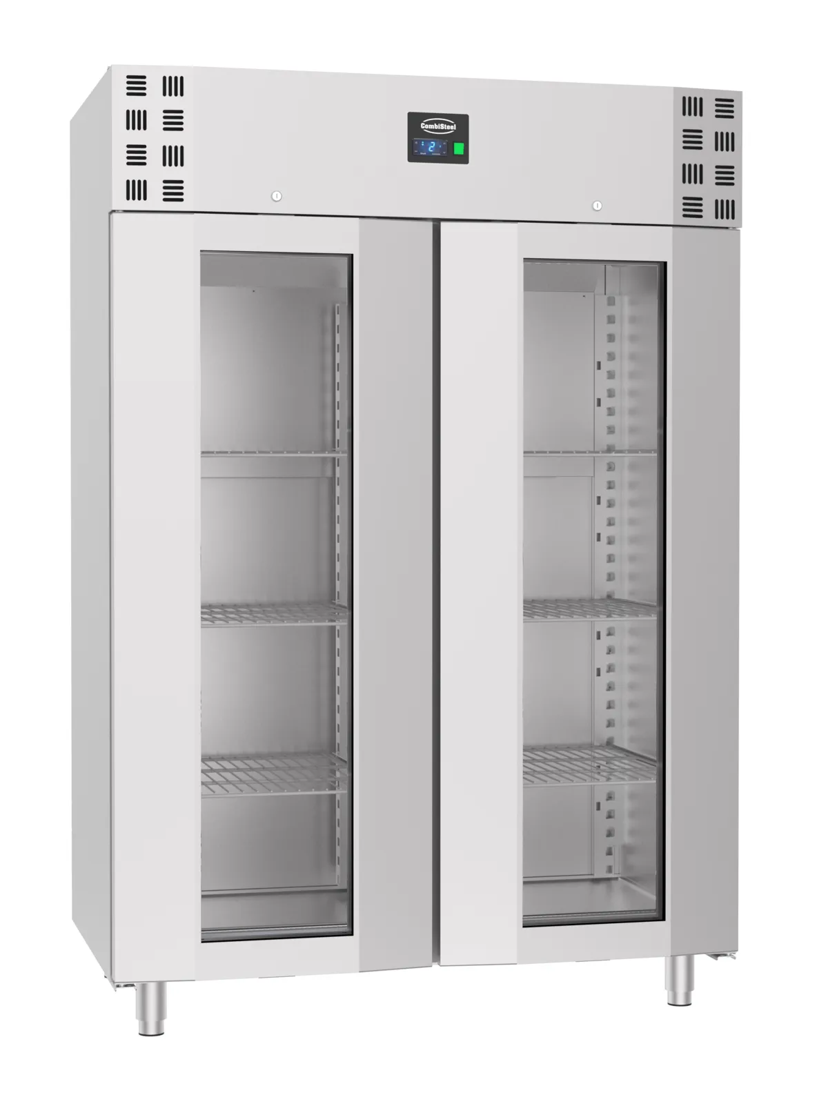 Armoire Réfrigérée Positive Inox - 2 Portes Vitrées - 1400 L