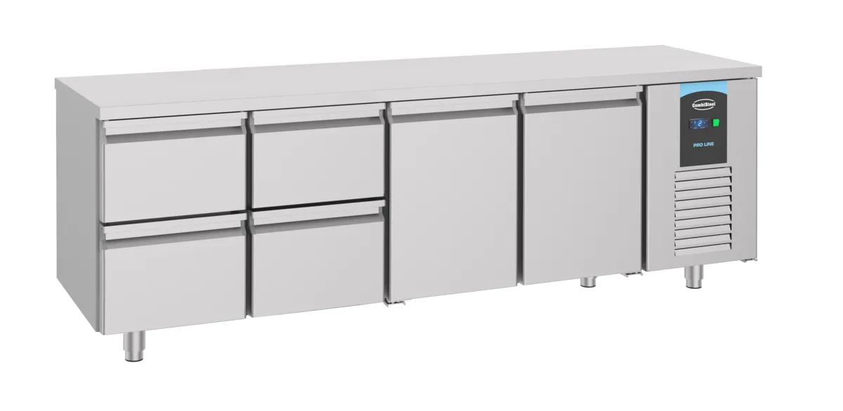 Table Réfrigérée Positive à 2 Portes et 4 Tiroirs - 632 L