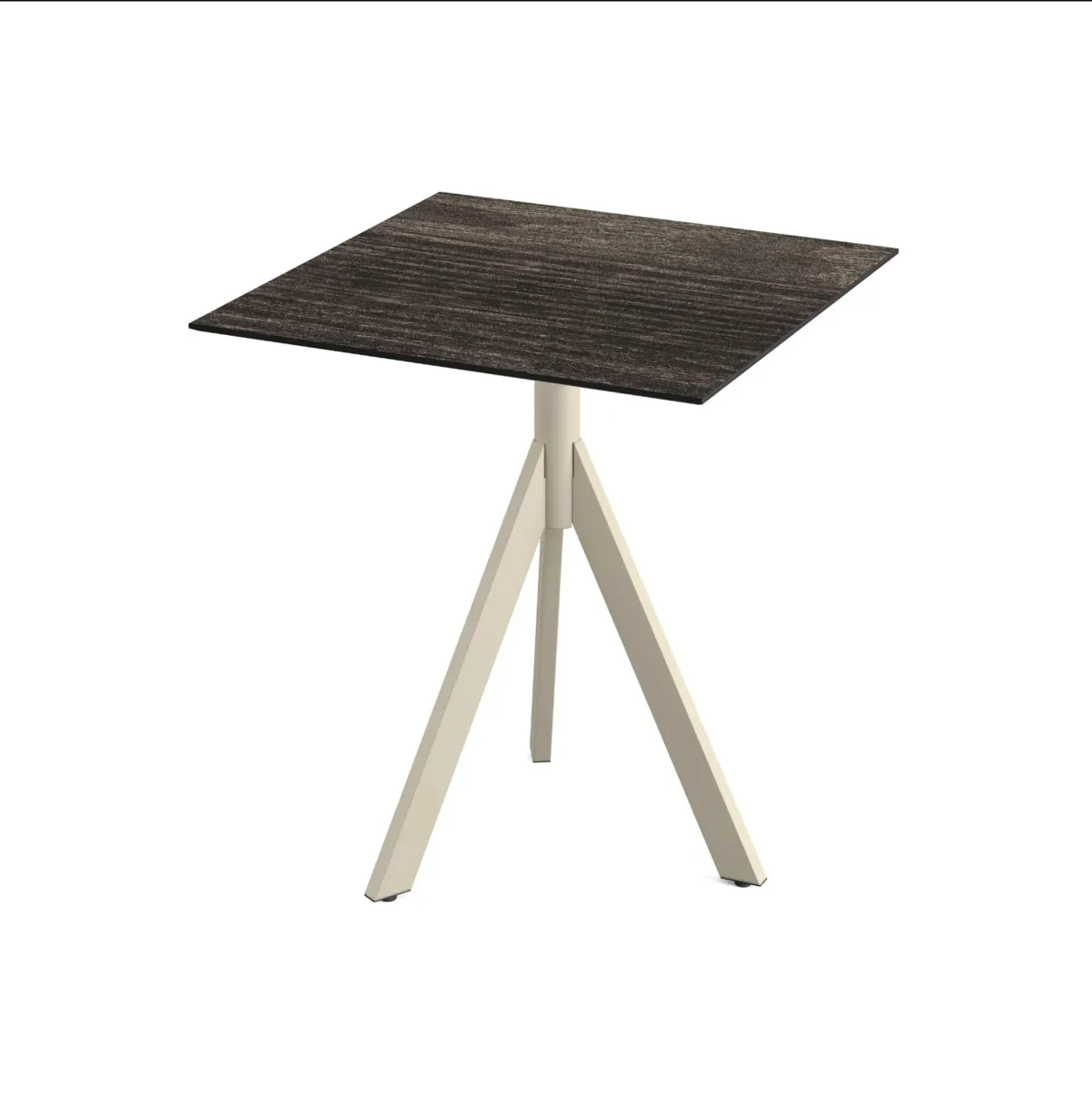 Table de Bistrot avec Piètement Sable Infinity Tripod et Plateau HPL Riverwashed Wood - 70 x 70 cm
