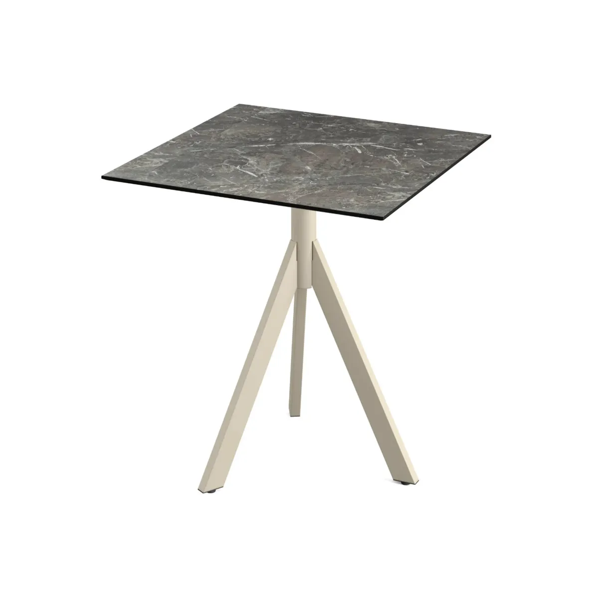 Table de Bistrot avec Piètement Sable Infinity Tripod et Plateau HPL Galaxy Marble - 70 x 70 cm