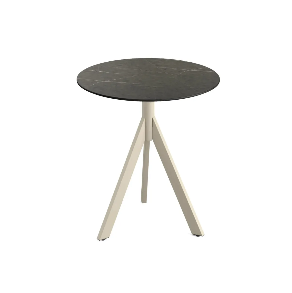 Table de Bistrot avec Piètement Sable Infinity Tripod et Plateau HPL Midnight Marble - Ø 70 cm