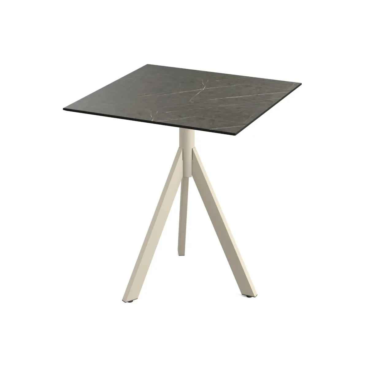 Table de Bistrot avec Piètement Sable Infinity Tripod et Plateau HPL Midnight Marble - 70 x 70 cm