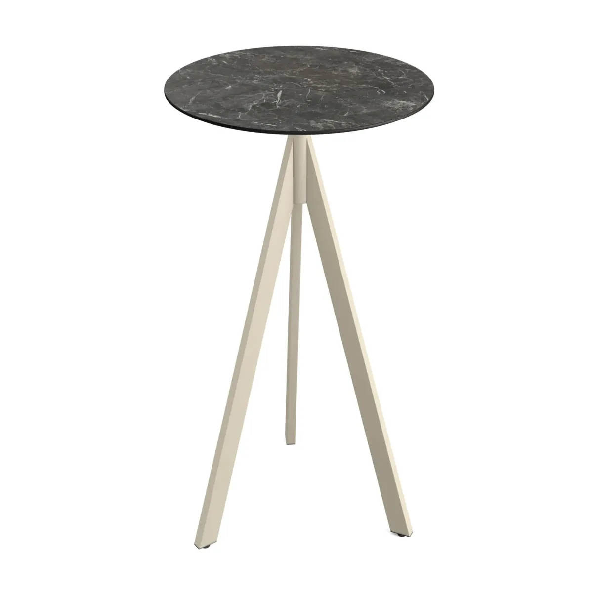 Mange-Debout Infinity Tripod avec Piètement Sable et Plateau HPL Galaxy Marble - Ø 70 cm