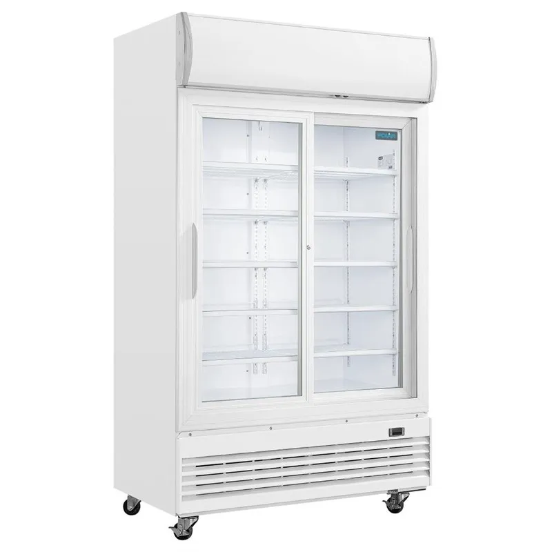 Armoire Réfrigérée 2 Portes Vitrées Coulissantes Blanc - 950 L