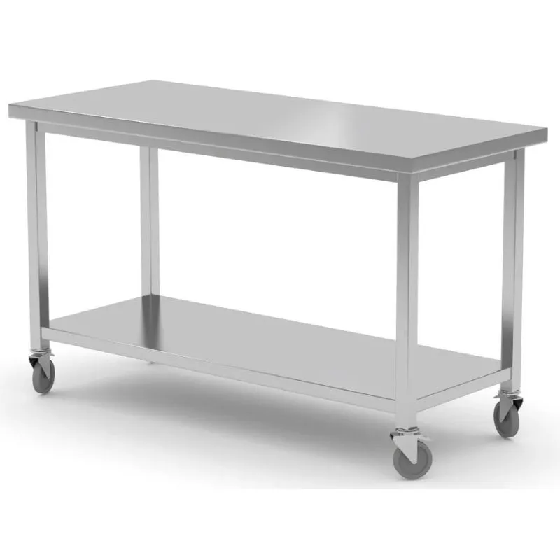 Table Mobile avec Étagère-Vissée - 1200 x 600 mm