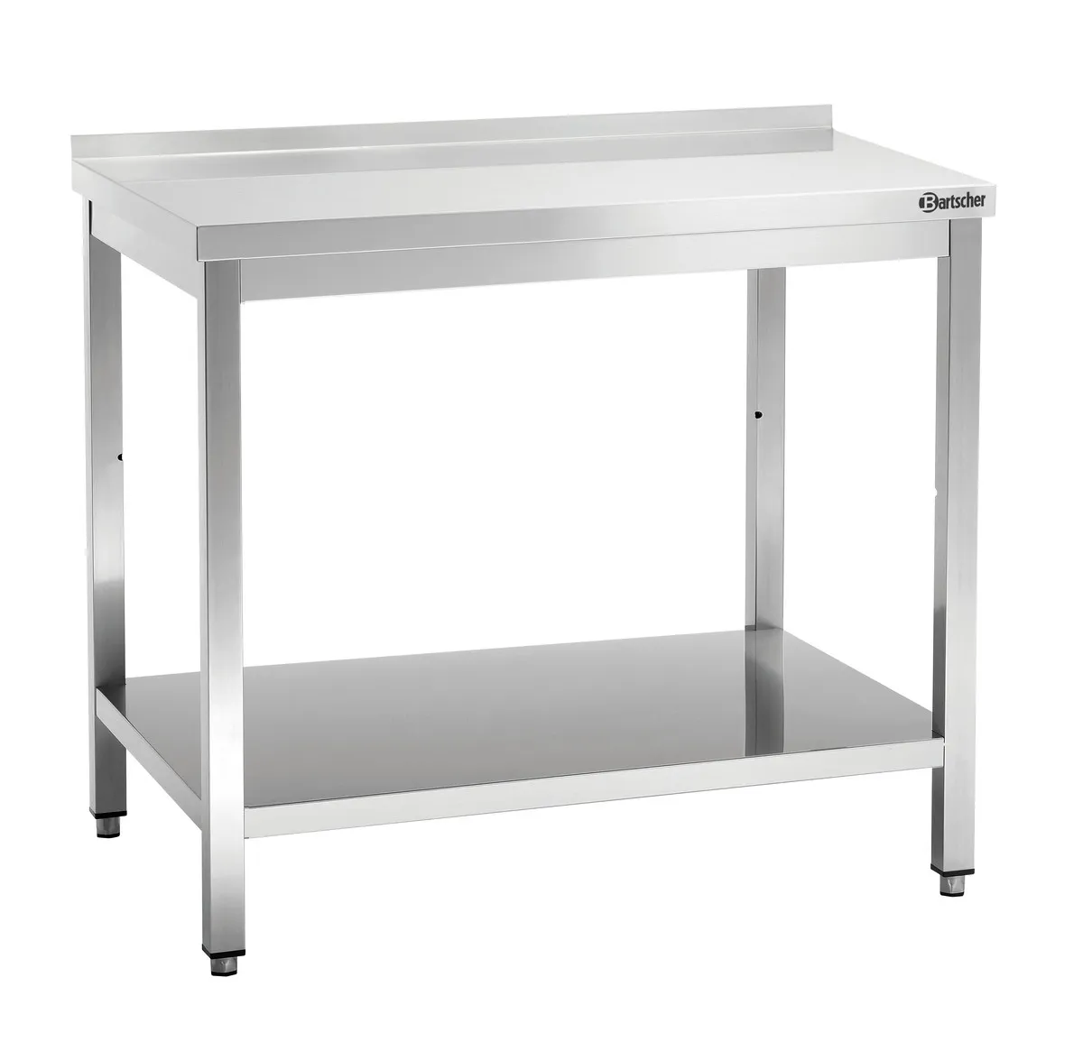 Table de Travail Inox avec Etagère Basse et Dosseret - P 700 mm - L 1200 mm